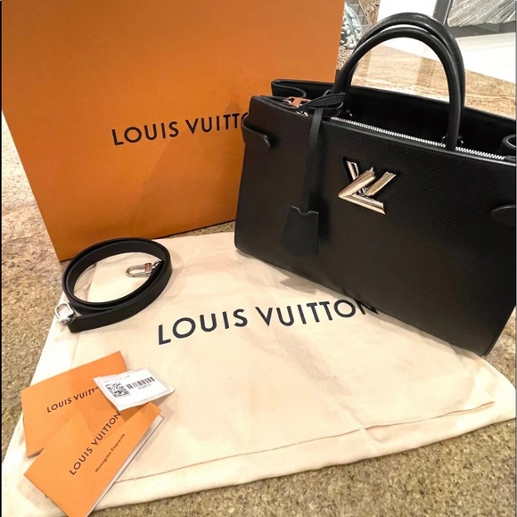 MINT CONDITION- Louis Vuitton LV Black Epi Leather Twist Crossbody Tote Purse - Picture 2 of 10